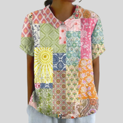 Élina | Blouse Patchwork Artistique