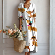 Flavie | Robe Imprimée Canin Fantaisie