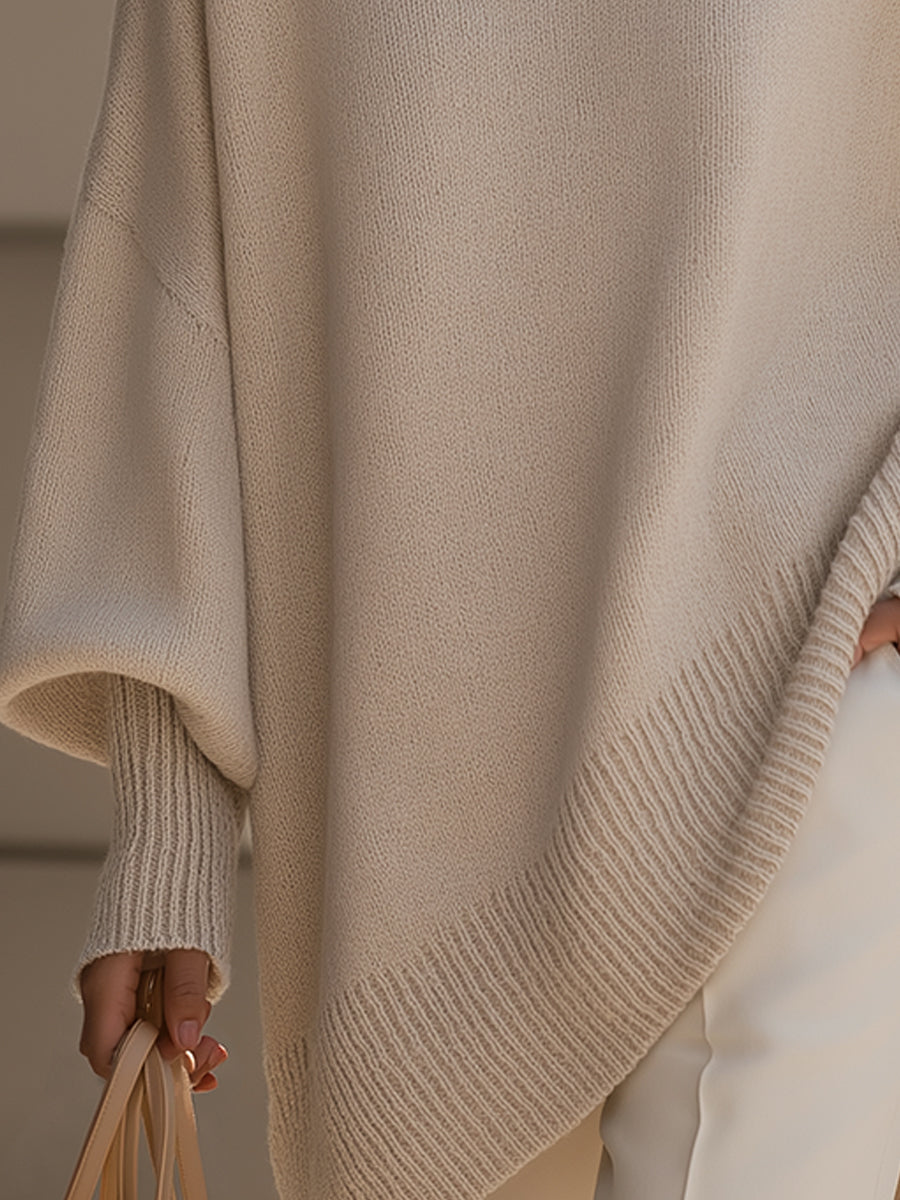 Evelyne – Pull élégant avec ourlet asymétrique