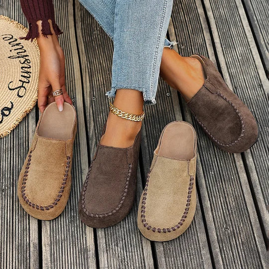 Qirena – Chaussons orthopédiques vintage en cuir