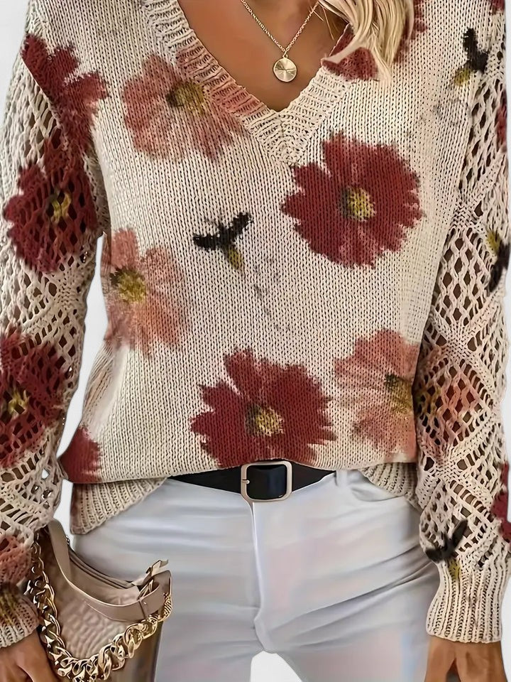 Wysława – Pull élégant avec des fleurs