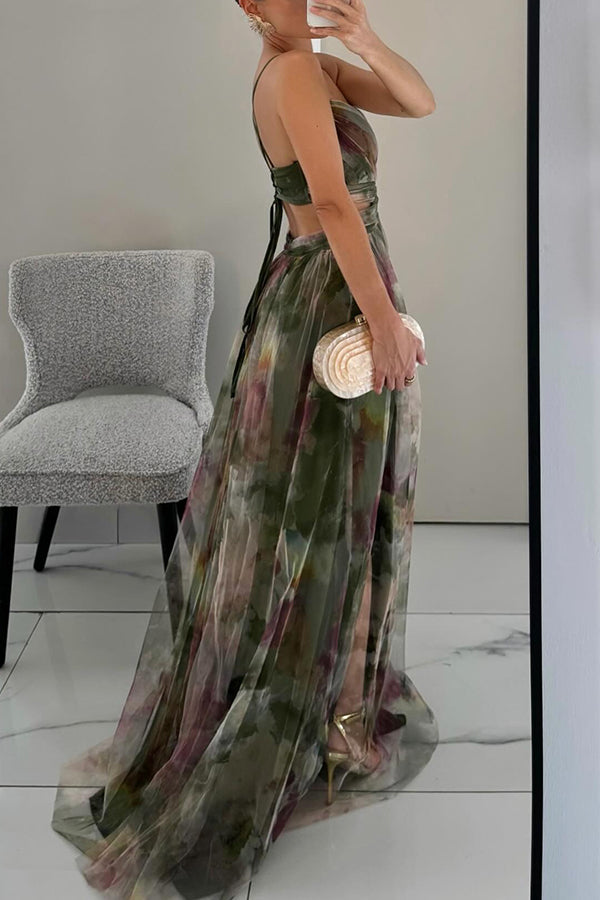 Gisèle | Charmante robe longue à motif floral