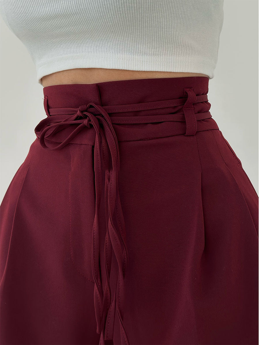 Stefania - Pantalon taille haute jambes larges