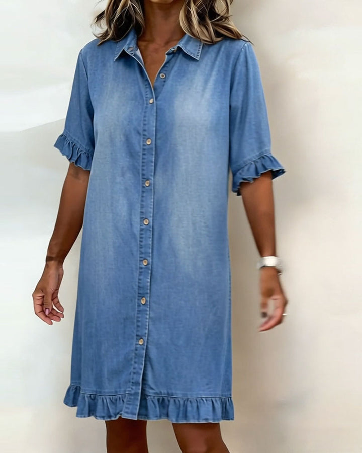 Robe en jean confortable avec vague flatteuse