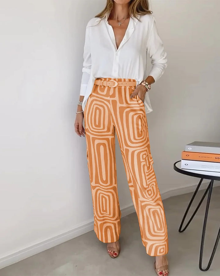 Liora | Ensemble d'été élégant imprimé avec jambes larges