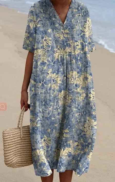 Margaret - Robe d'été à motif floral vibrant