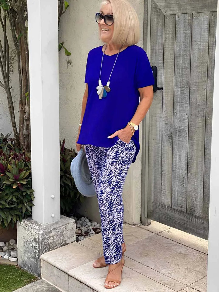 Żaneta – Ensemble élégant composé d'un haut ajusté et d'un pantalon ample