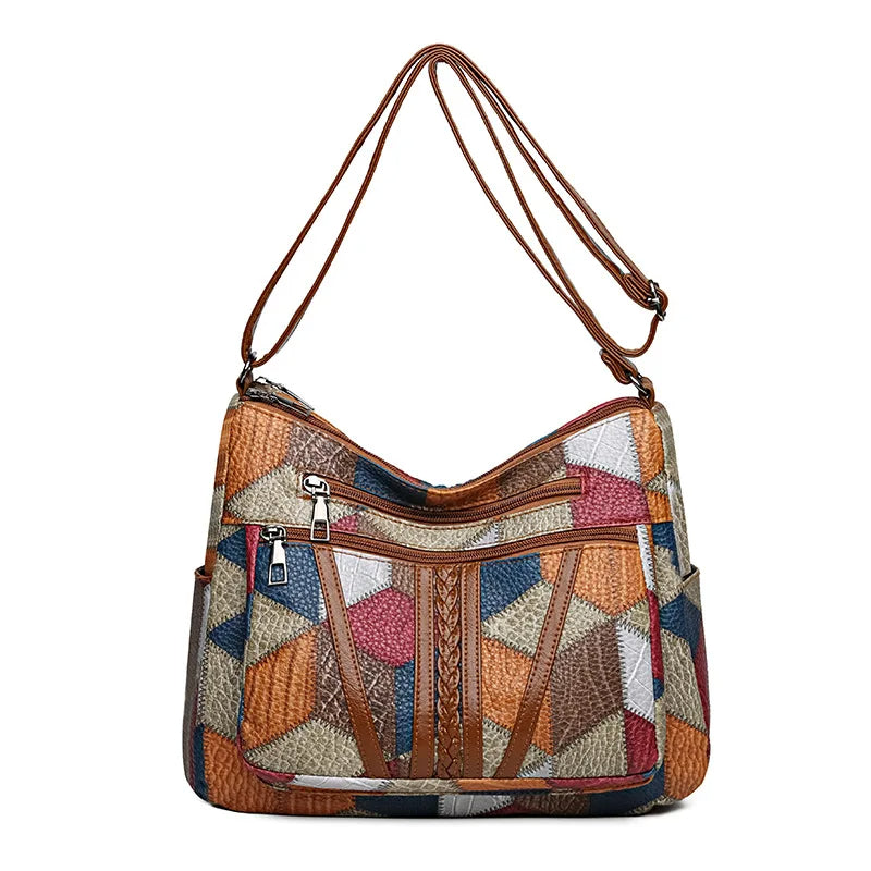 Sylwana – Sac patchwork en cuir vegan