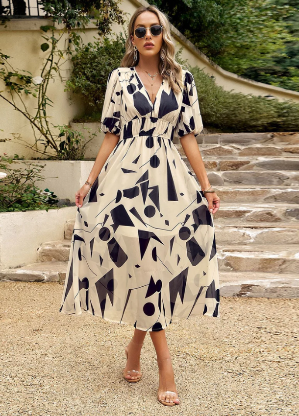 Estelle | Robe mi-longue à fleurs flatteuse