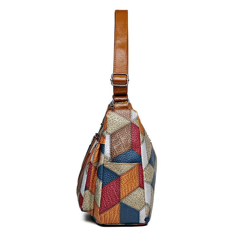 Sylwana – Sac patchwork en cuir vegan