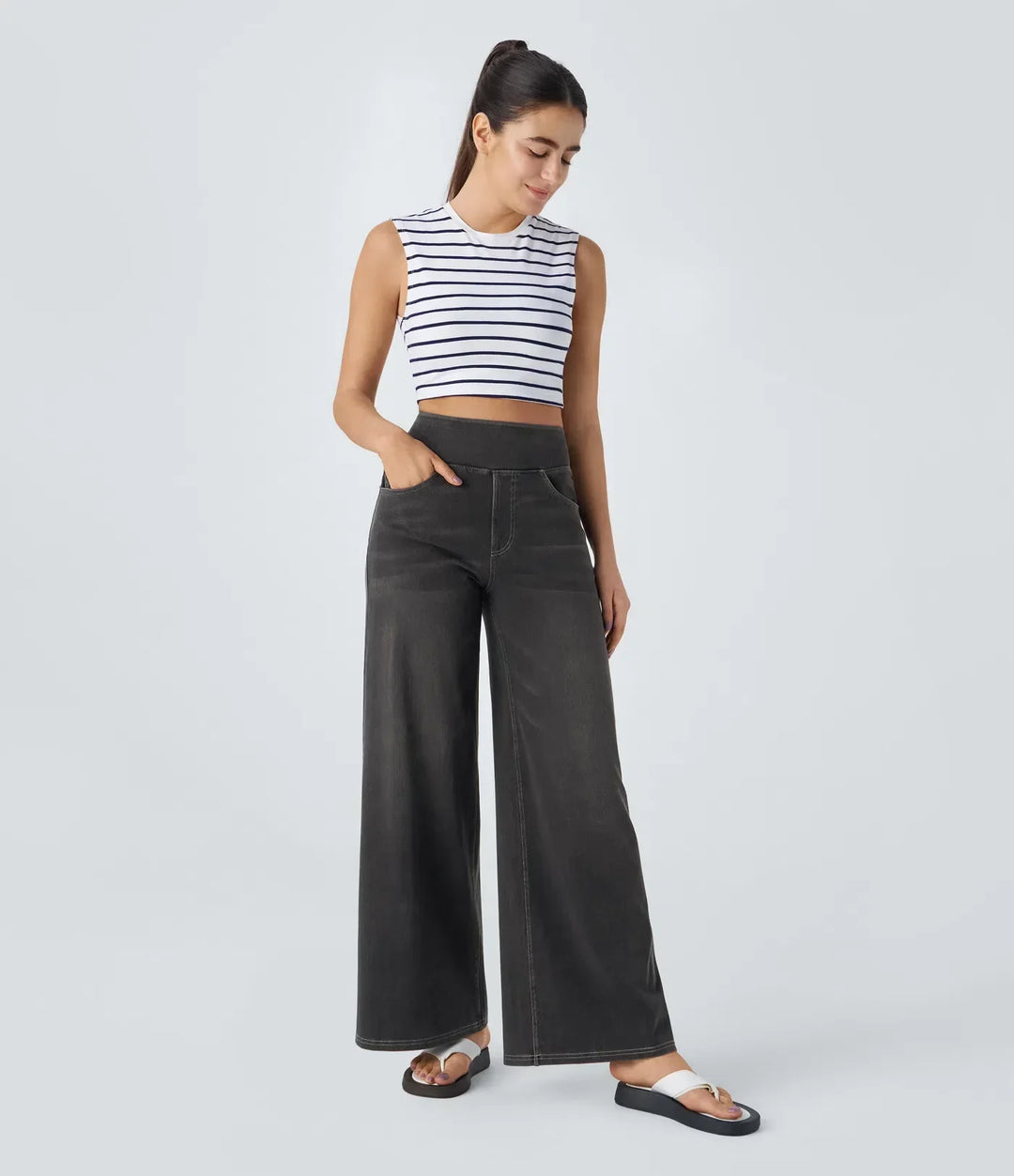 Wszemiła – Pantalon taille haute confortable