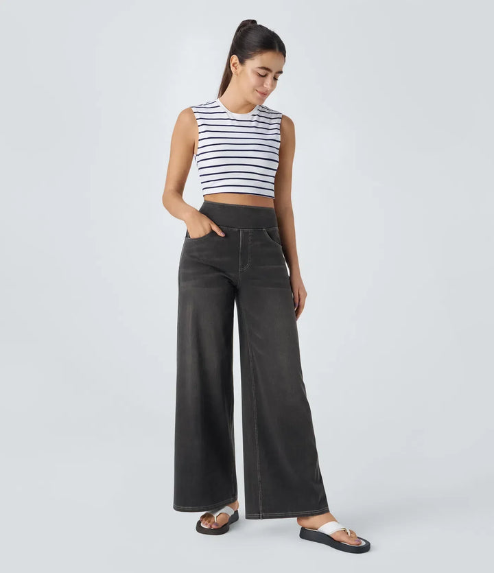 Wszemiła – Pantalon taille haute confortable