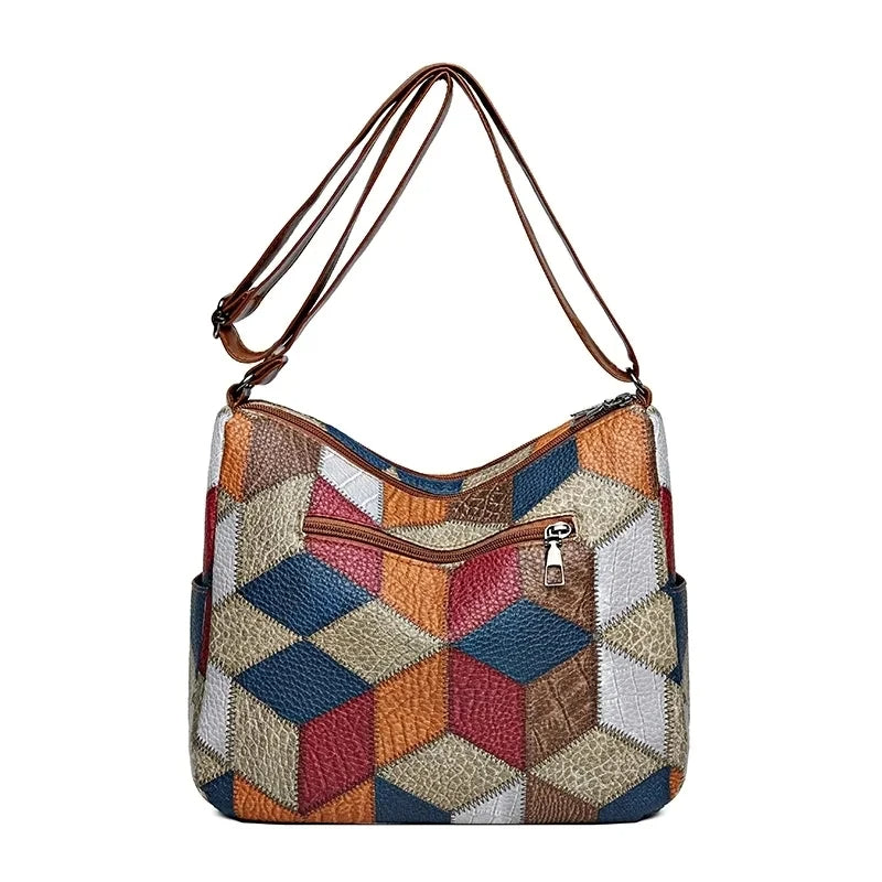 Sylwana – Sac patchwork en cuir vegan