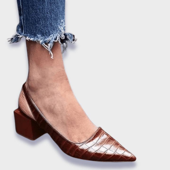 Barbara - Escarpins orthopédiques en cuir synthétique de la plus haute qualité