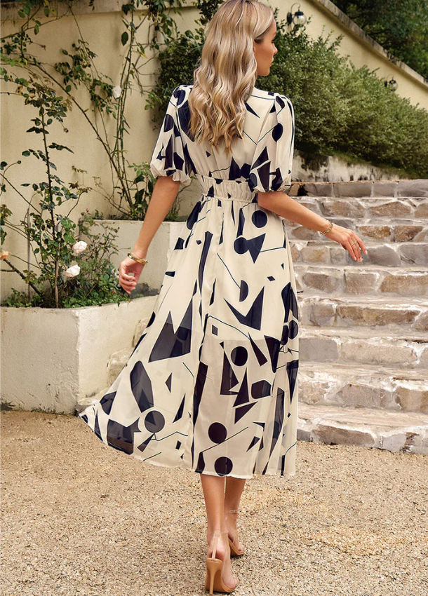 Estelle | Robe mi-longue à fleurs flatteuse