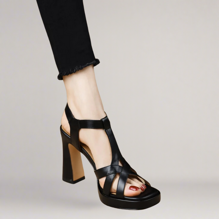Alessia – Sandales à talons hauts en similicuir faites à la main