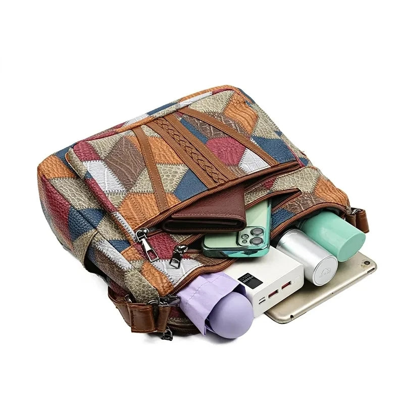 Sylwana – Sac patchwork en cuir vegan