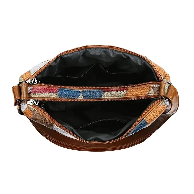 Sylwana – Sac patchwork en cuir vegan