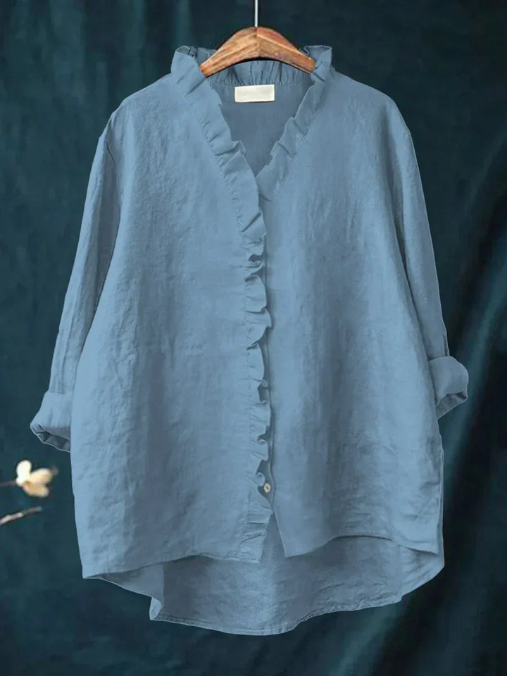 Anevia – Chemise à volants en coton et lin