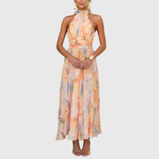 Élodie | Robe Maxi Aquarelle Élégante