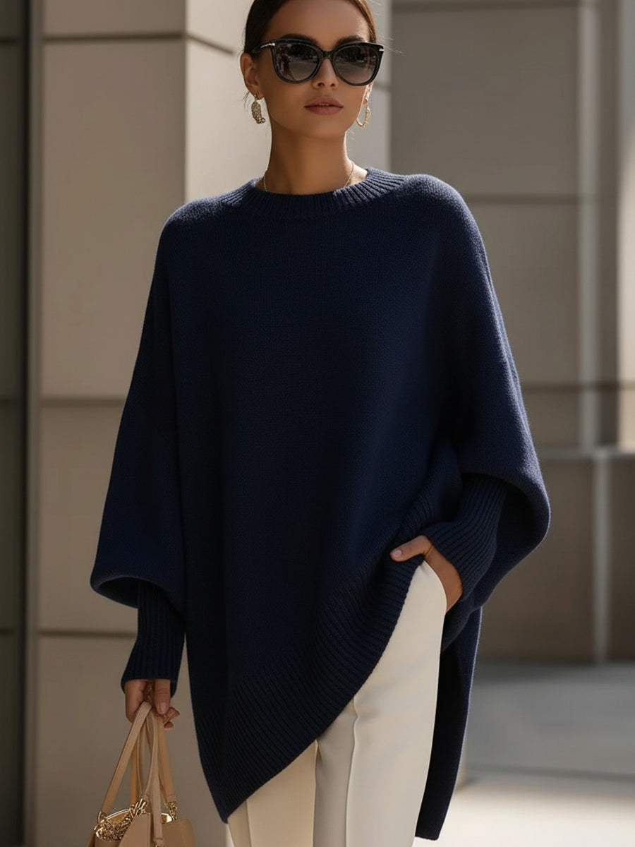 Evelyne – Pull élégant avec ourlet asymétrique