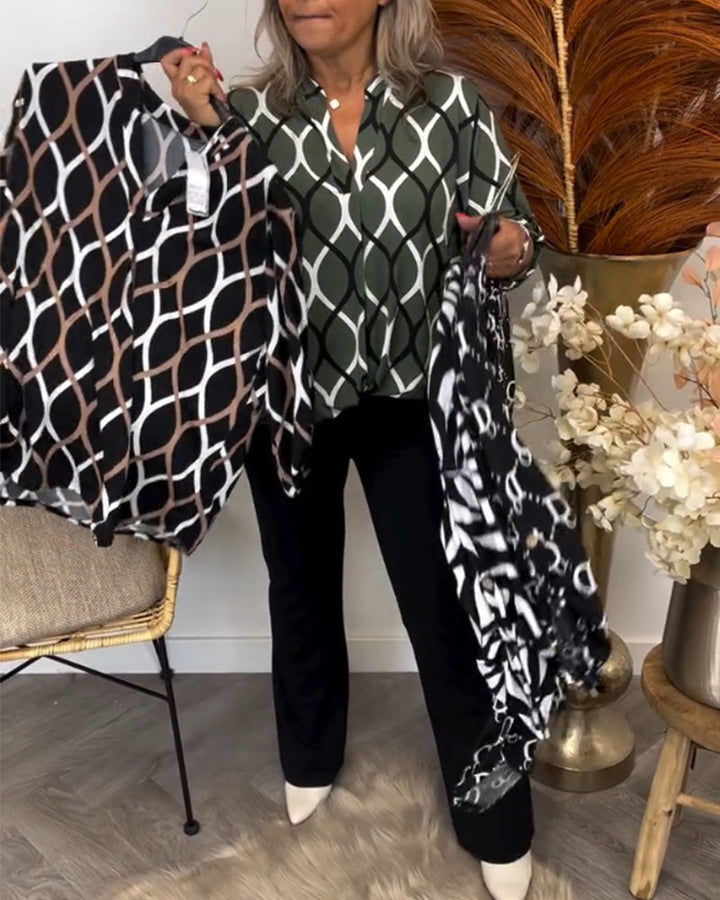 Lenoria – Blouse ample au motif élégant