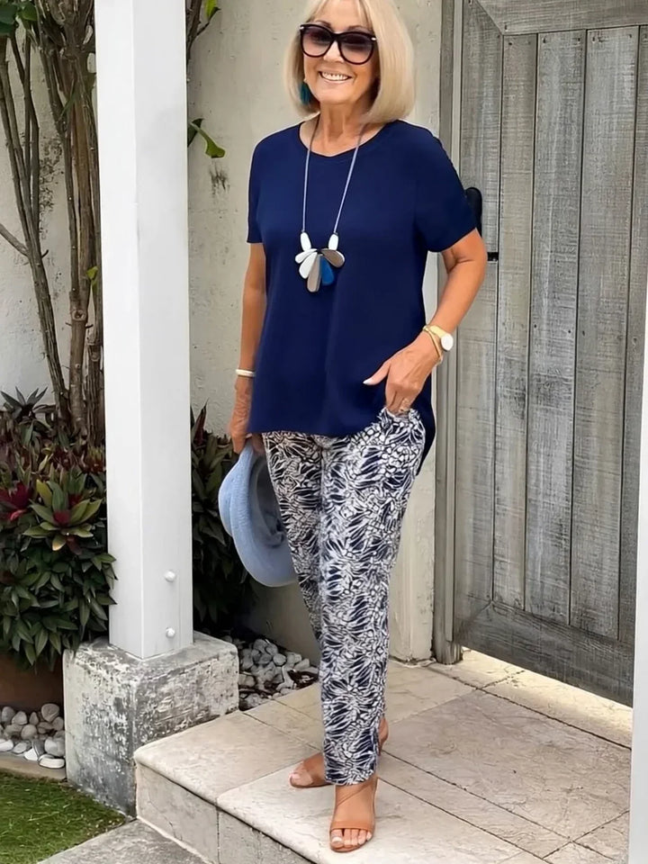 Żaneta – Ensemble élégant composé d'un haut ajusté et d'un pantalon ample
