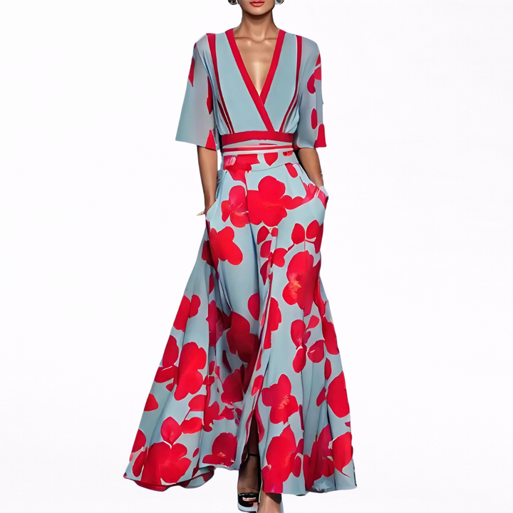 Valentina | Robe longue élégante avec un décolleté profond