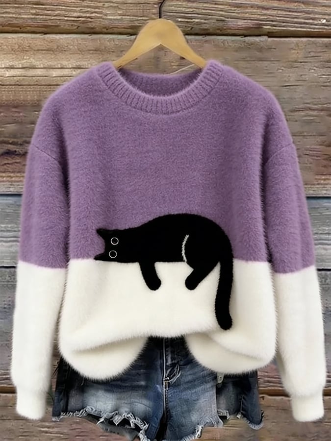Ulmira – Sweat avec un chat graphique