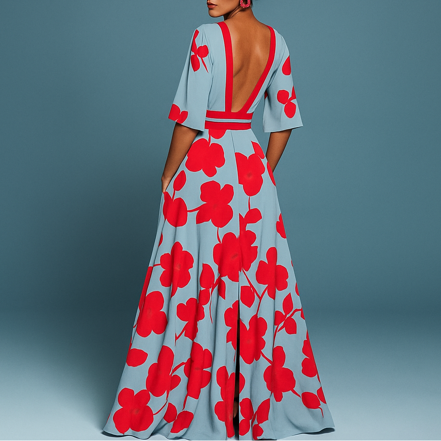 Mila™ - Robe longue douce avec décolleté en V