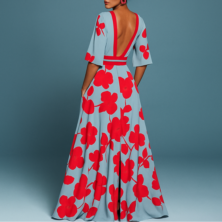 Mila™ - Robe longue douce avec décolleté en V