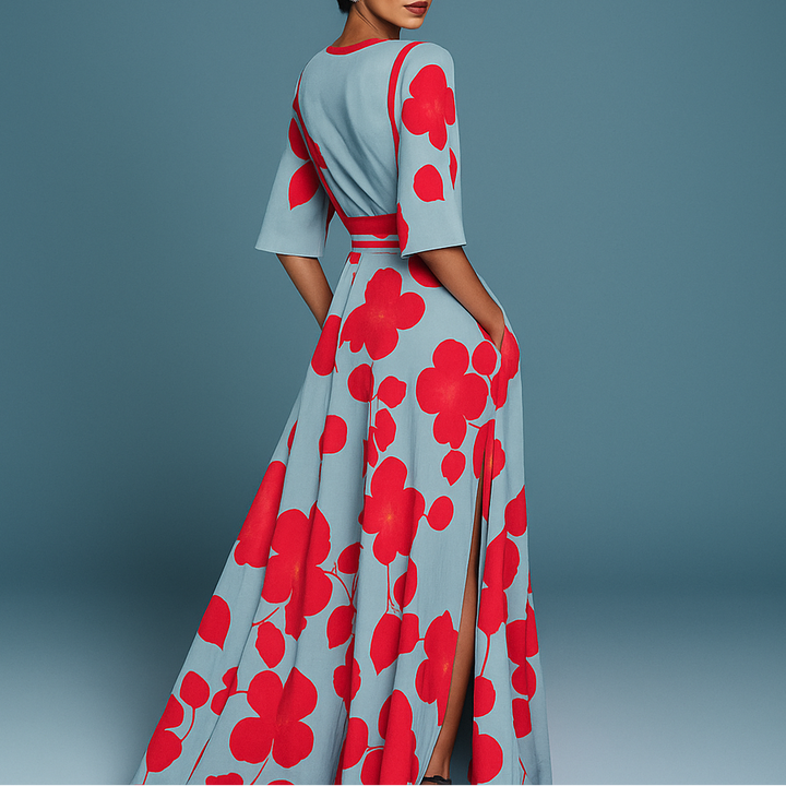 Mila™ - Robe longue douce avec décolleté en V