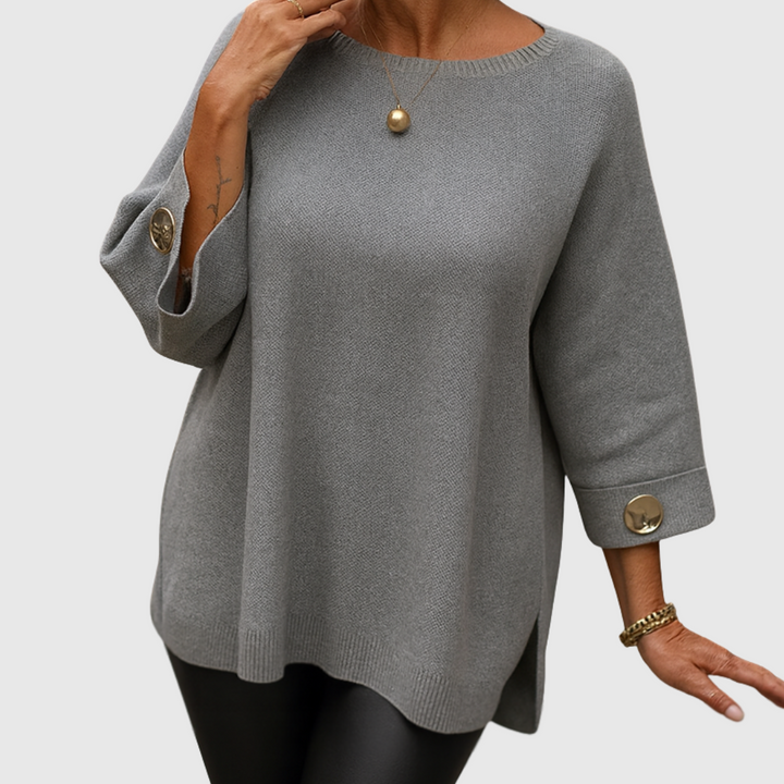 Geneviève | Pull Élégant Détail Bouton