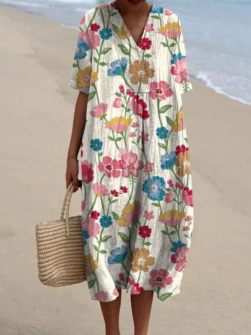 Éléonore | Robe longue florale confortable pour l’été
