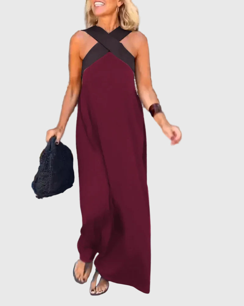 Léna | Robe Maxi Croisée Élégante