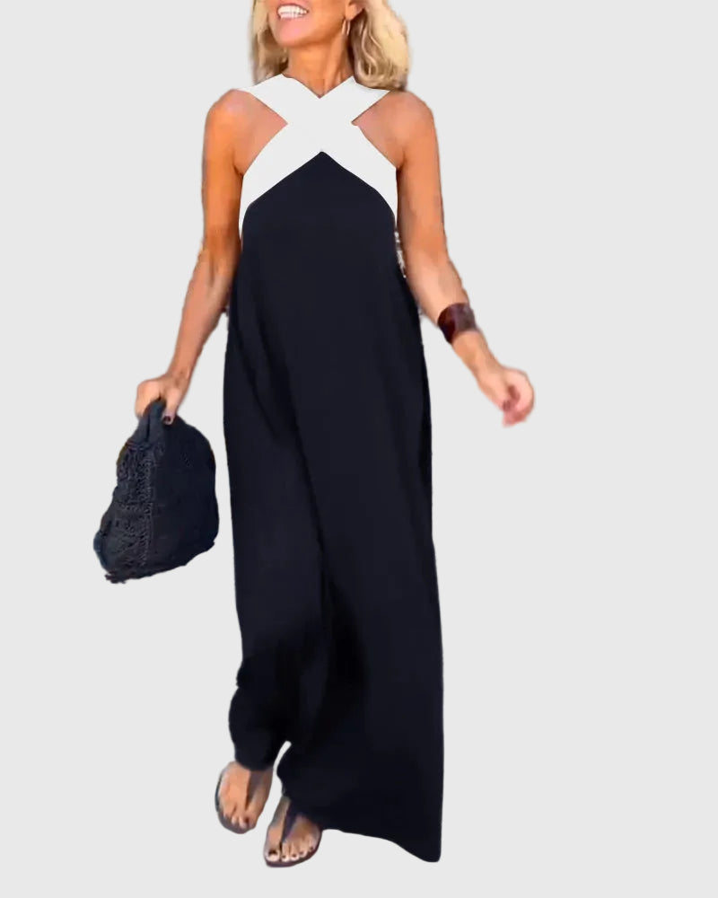 Léna | Robe Maxi Croisée Élégante
