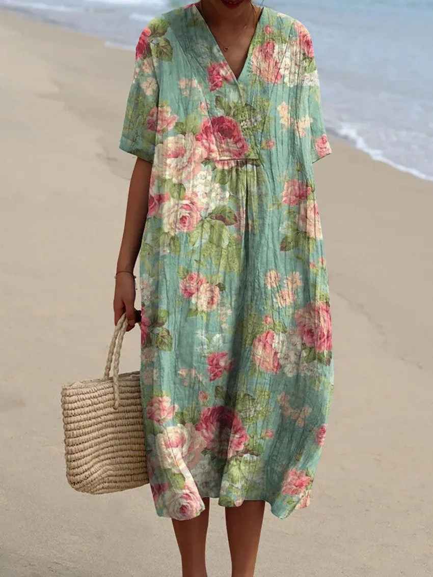 Éléonore | Robe longue florale confortable pour l’été