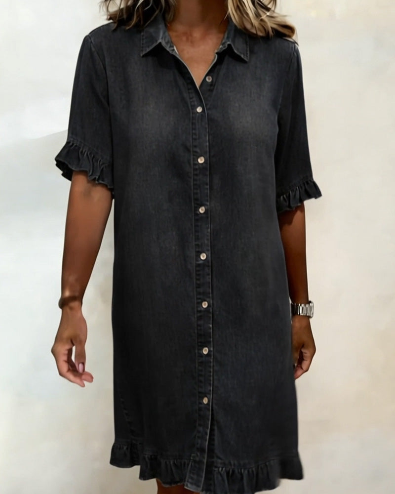 Robe en jean confortable avec vague flatteuse