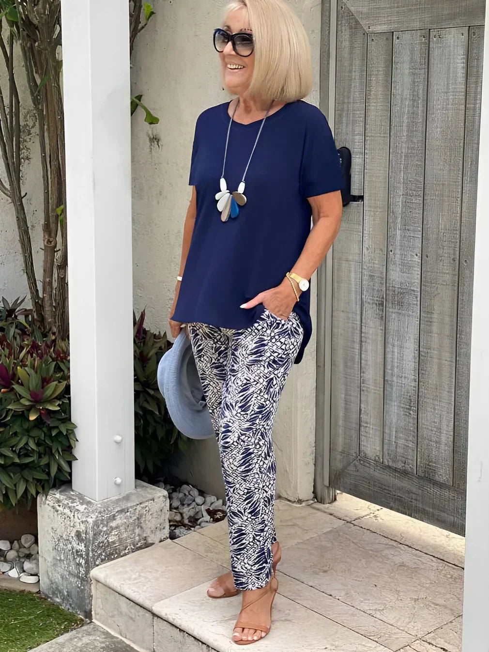 Żaneta – Ensemble élégant composé d'un haut ajusté et d'un pantalon ample