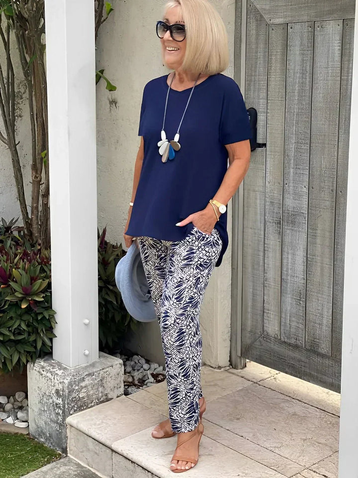 Żaneta – Ensemble élégant composé d'un haut ajusté et d'un pantalon ample