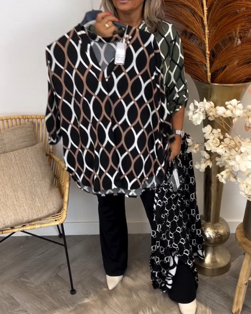 Lenoria – Blouse ample au motif élégant