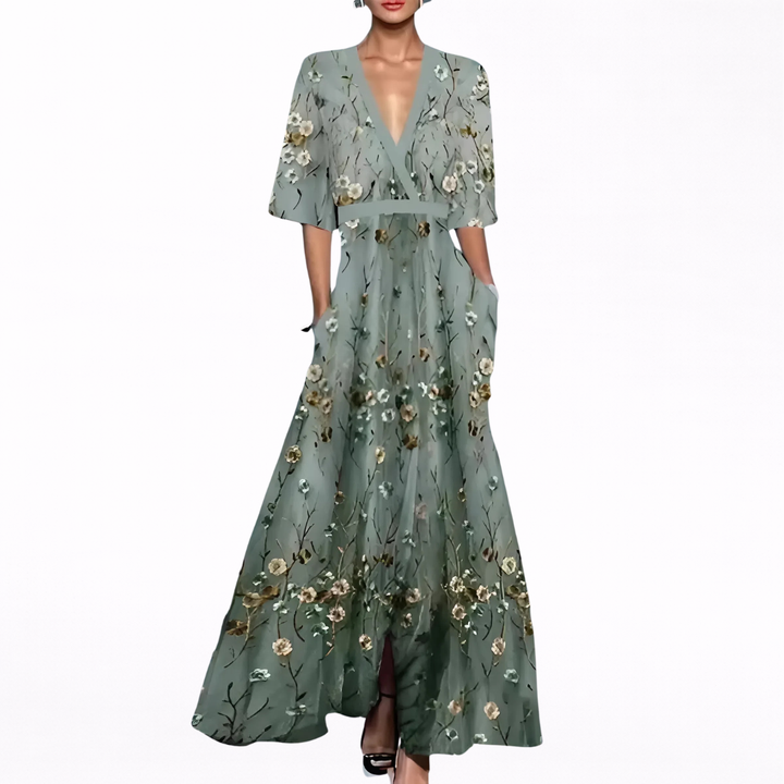 Valentina | Robe longue élégante avec un décolleté profond