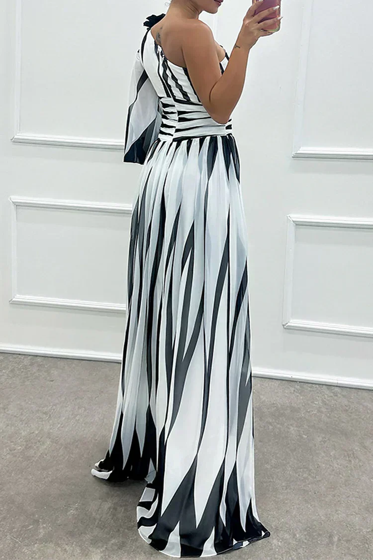 Shiloh - Robe longue rayée élégante avec une bretelle