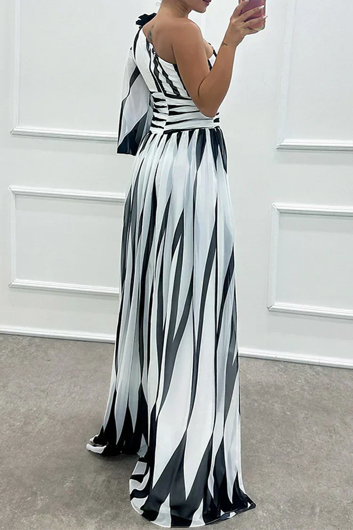 Shiloh - Robe longue rayée élégante avec une bretelle