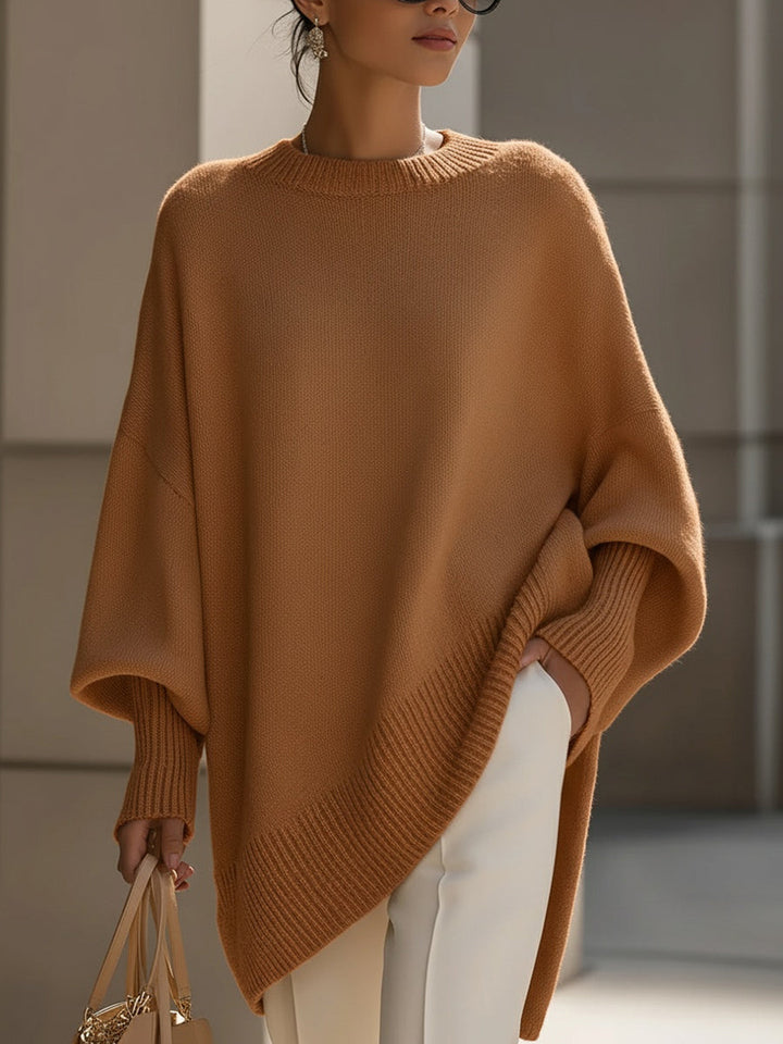 Evelyne – Pull élégant avec ourlet asymétrique