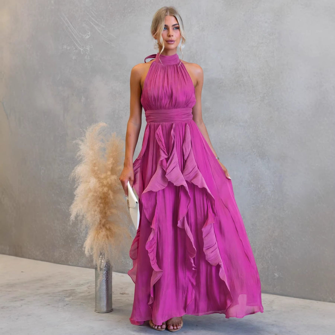 Robe longue Celestia à volants