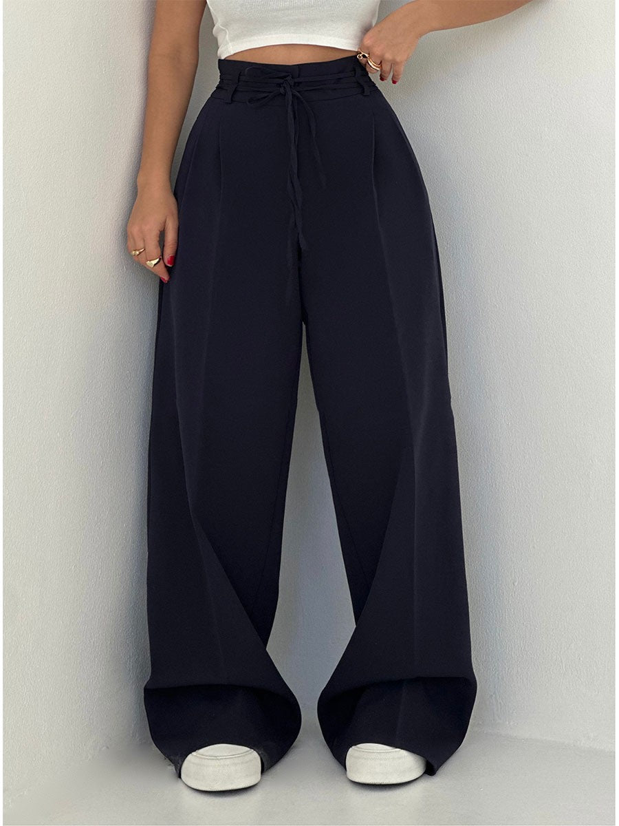 Stefania - Pantalon taille haute jambes larges