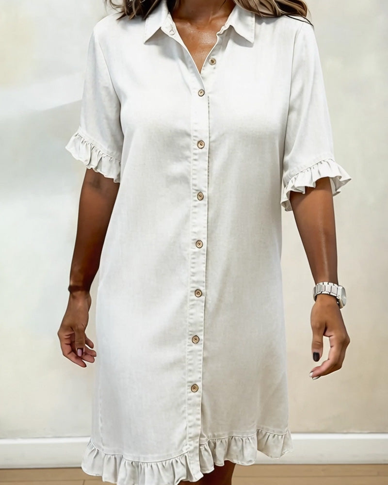 Robe en jean confortable avec vague flatteuse
