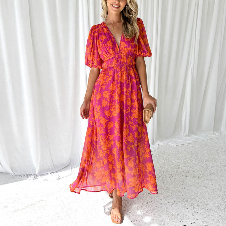 Magdalena™ - Robe midi florale moderne