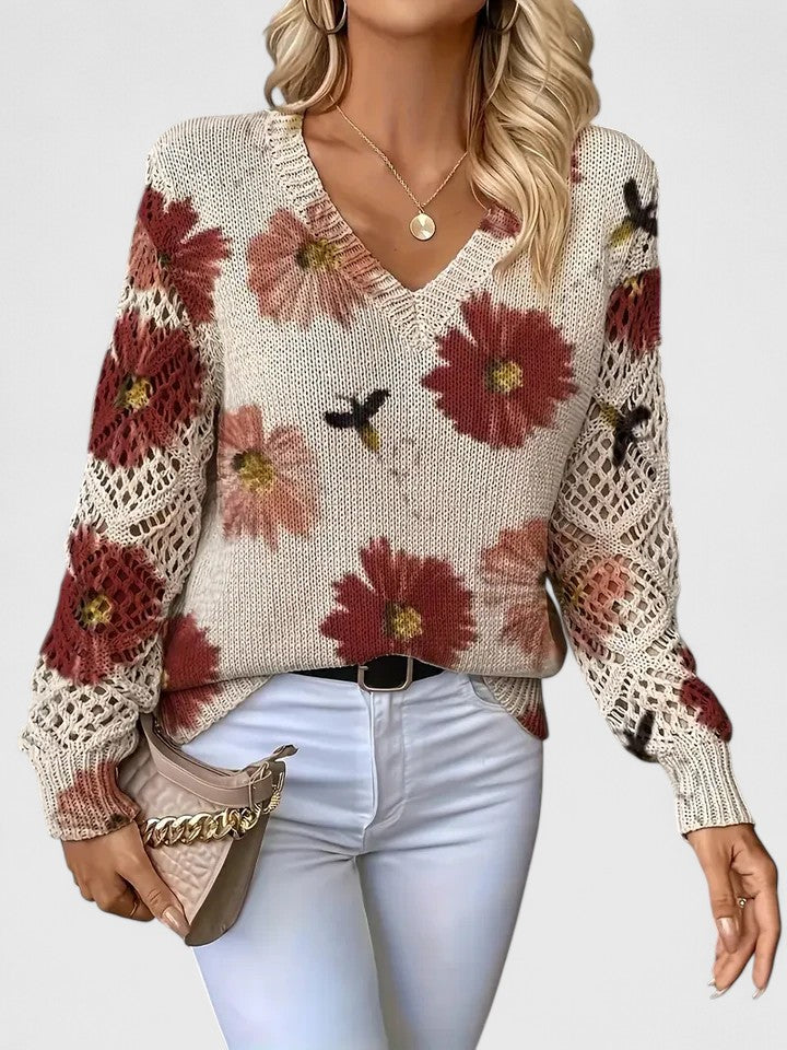 Wysława – Pull élégant avec des fleurs